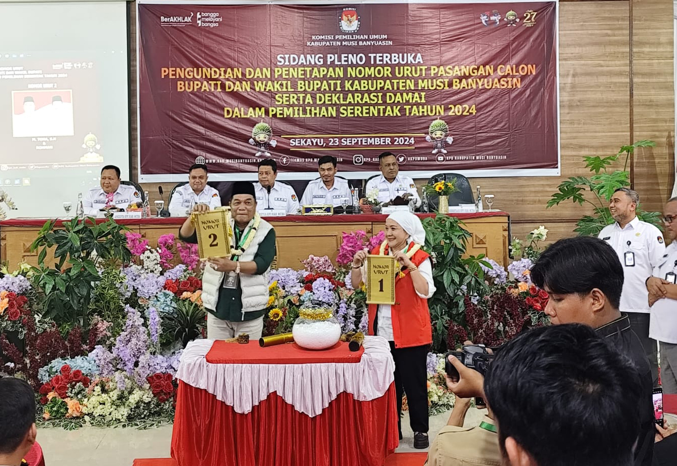 Nomor Urut Calon Bupati dan Wakil Bupati Muba Ditetapkan