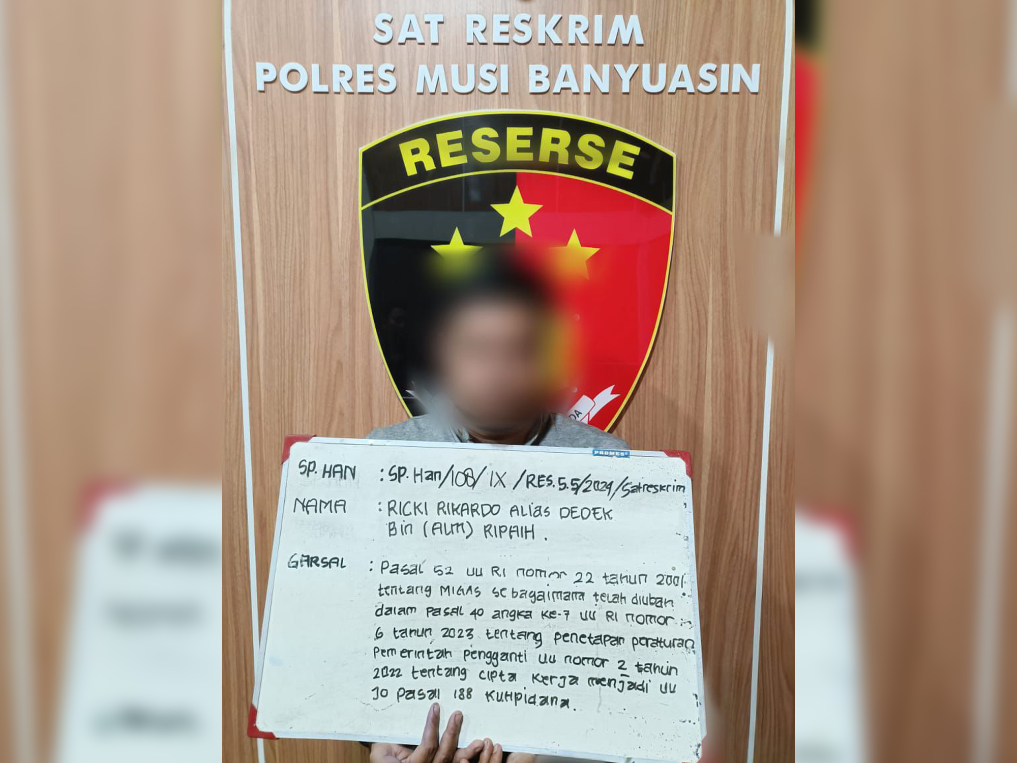 Dikejar Hingga ke Cimahi, Polisi Tangkap Pemilik Sumur Minyak Ilegal yang Terbakar di Keluang