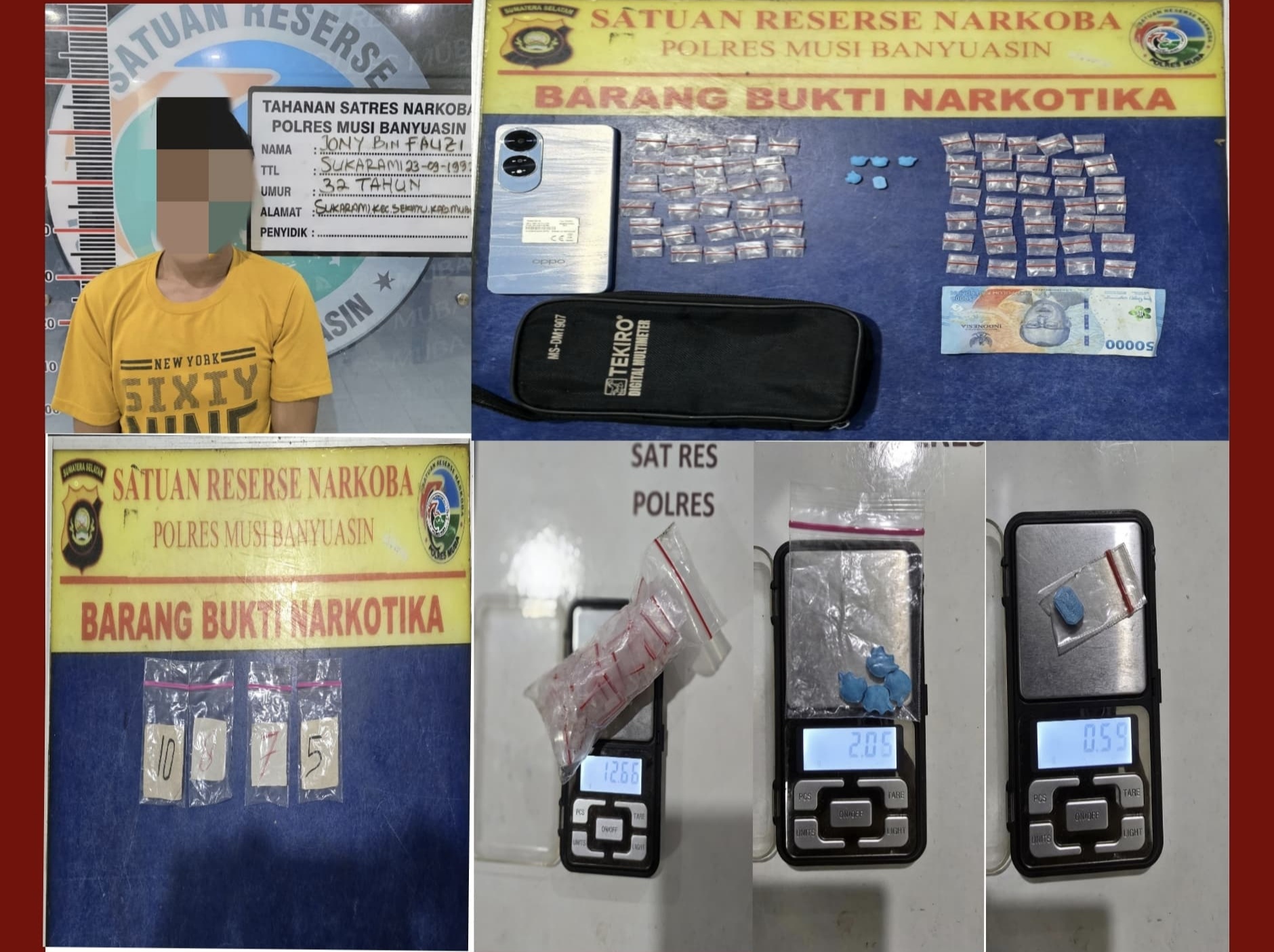 Pengedar Narkoba di Desa Sukarami Diringkus Polres Muba