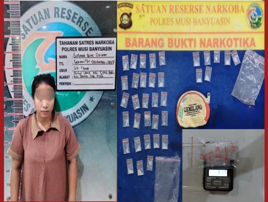 Lagi, Polres Muba Tangkap Pengedar Sabu, Amankan Barang Bukti Sebanyak 13 Paket