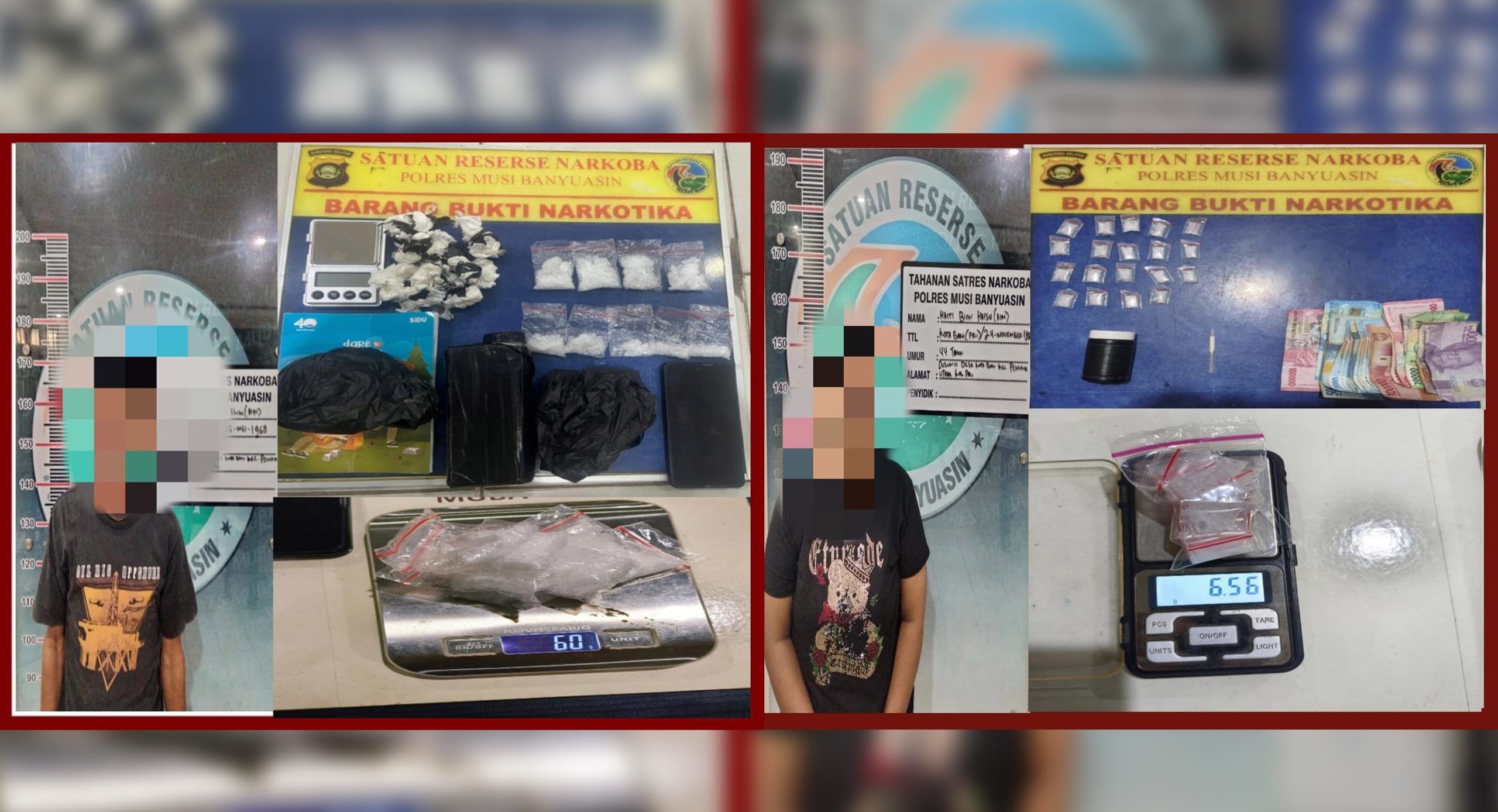 Pria dan Wanita Asal PALI Dirungkus Satresnarkoba Polres Muba