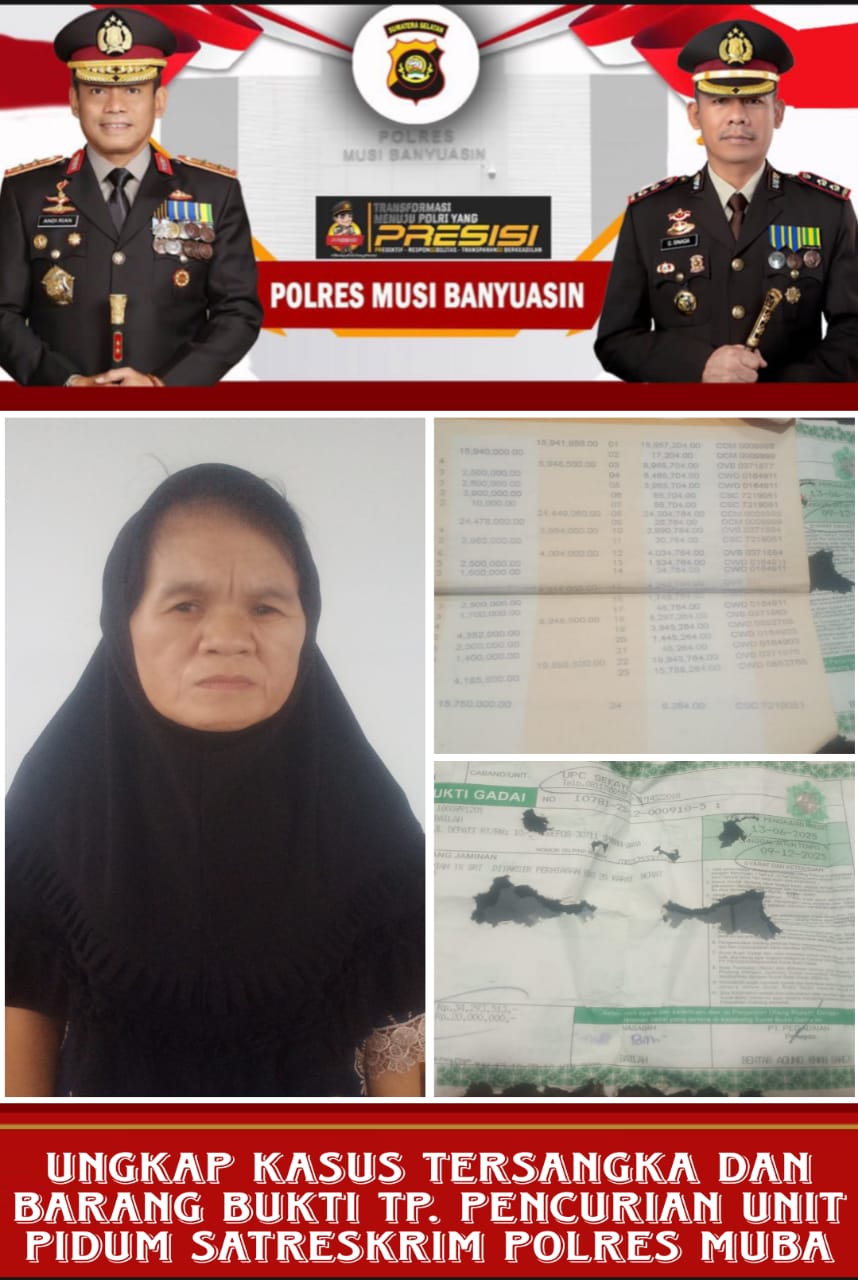 Curi 8 Suku Emas Milik Majikan, ART di Sekayu Ditangkap Polisi