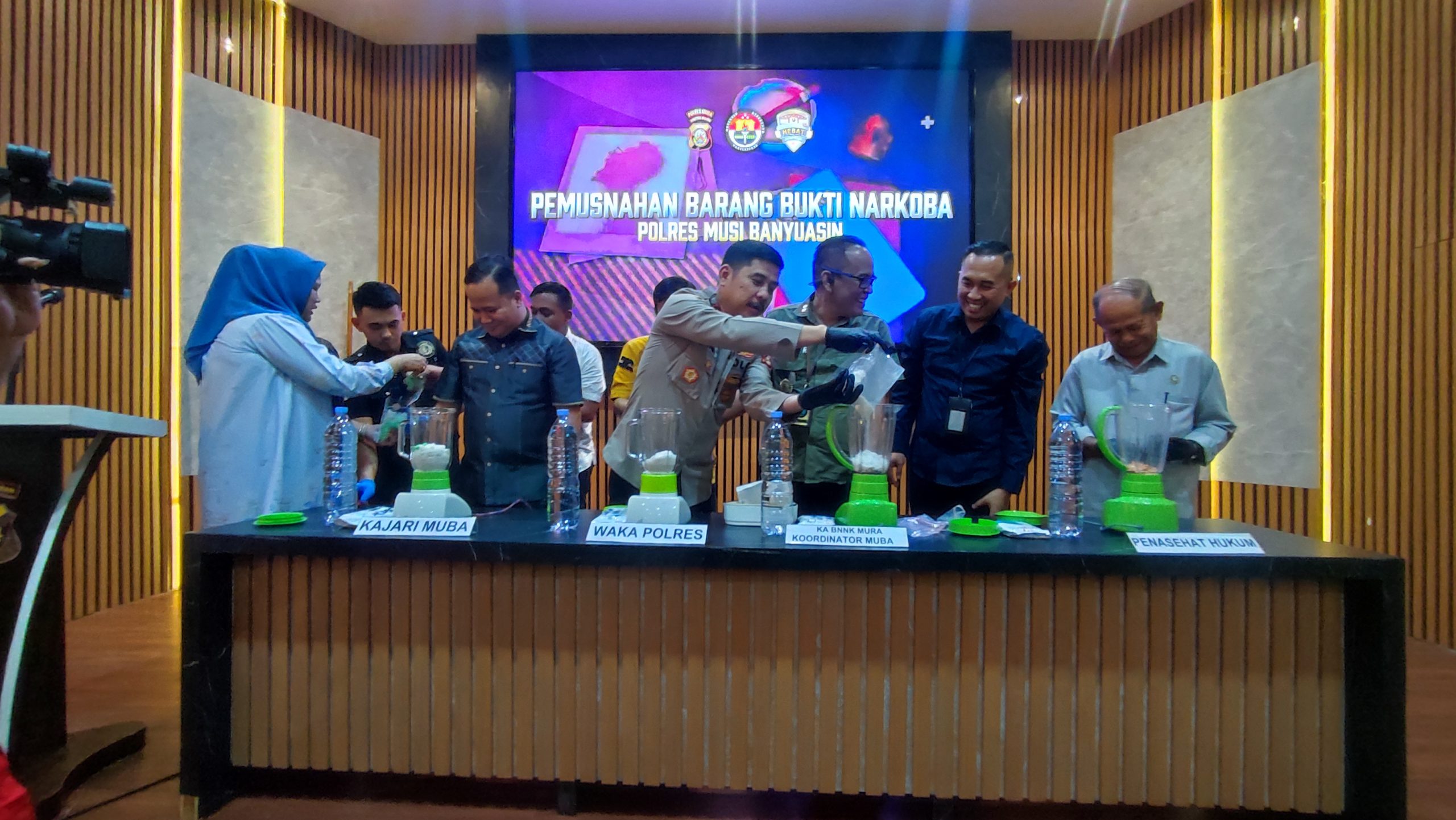 Musnahkan Barang Bukti Narkotika, Polres Muba Terus Ajak Masyarakat Perangi Narkoba