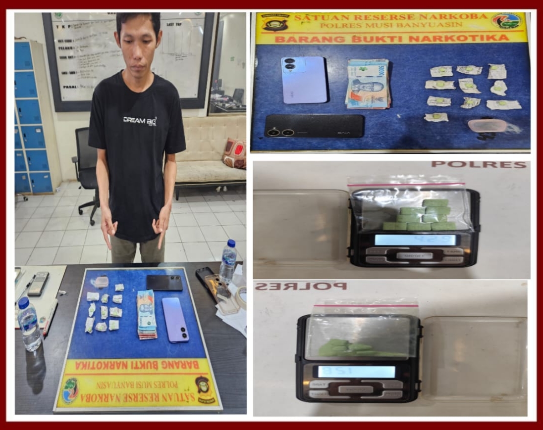 Edarkan Ekstasi di Tempat Hiburan Malam, Oknum Warga Babat Toman Ditangkap Polisi