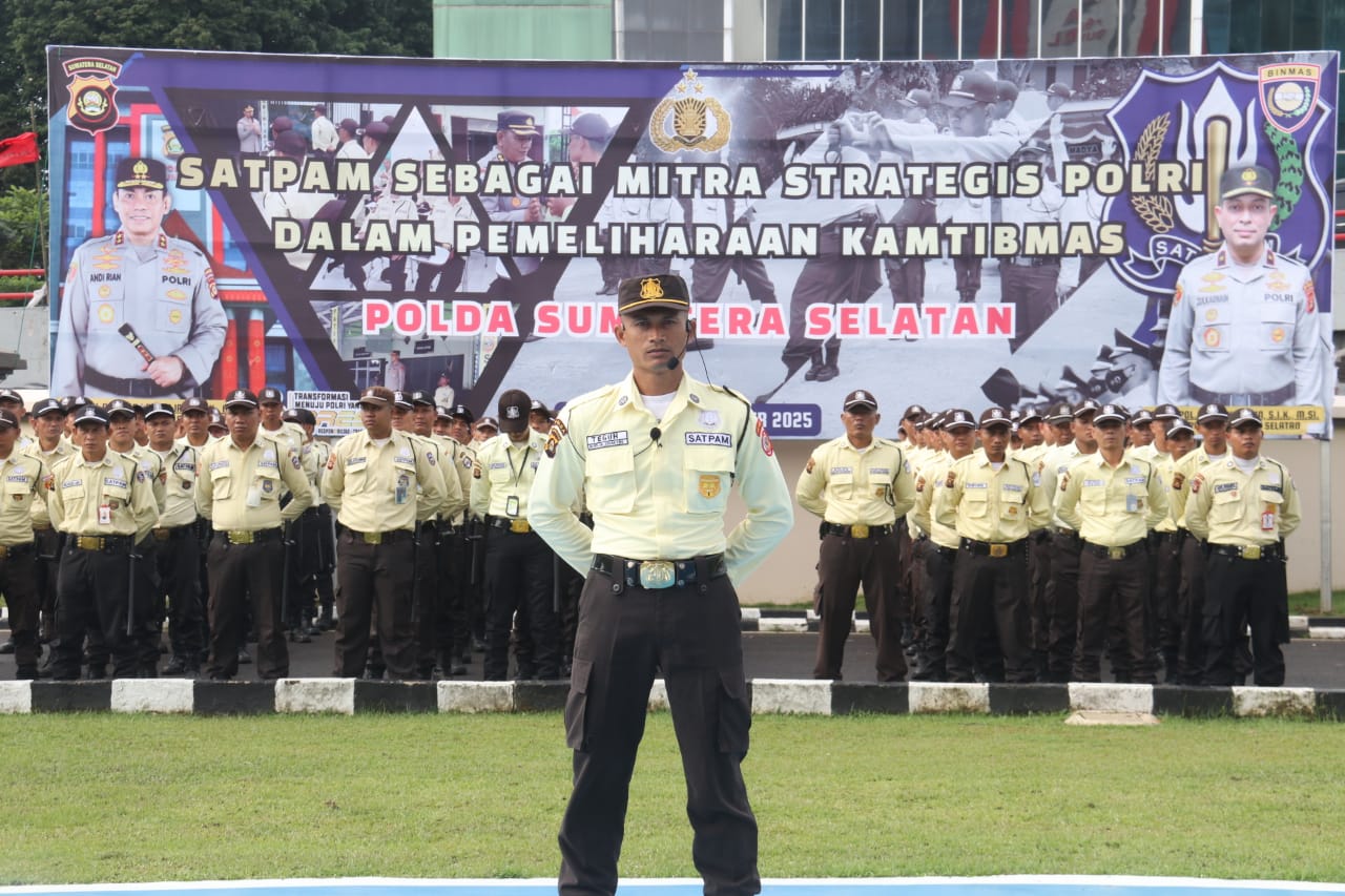 Ribuan Satpam Sumsel Ikuti Apel Konsolidasi, Perkuat Sinergi Keamanan Bersama Polri