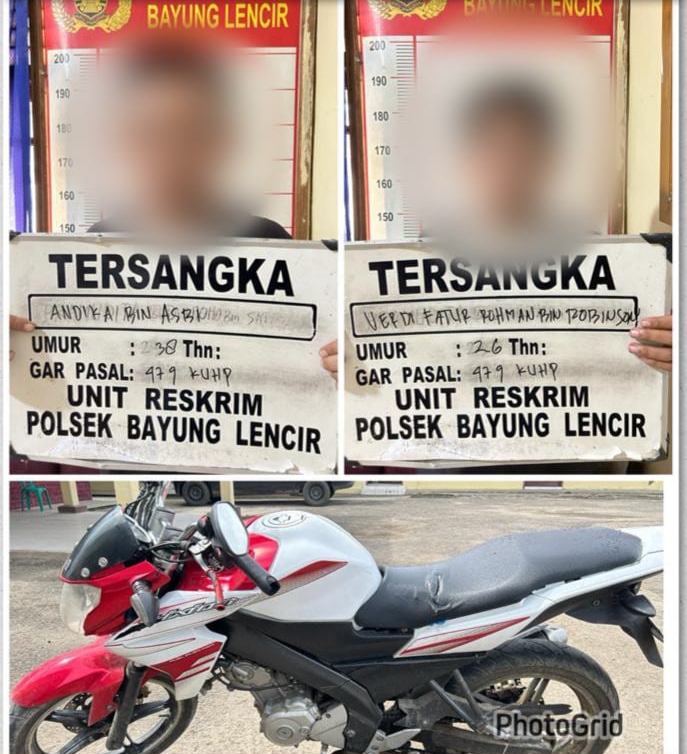 Polsek Bayung Lencir Tangkap Dua Jambret Perhiasan Emas di Jalan Lintas Palembang–Jambi