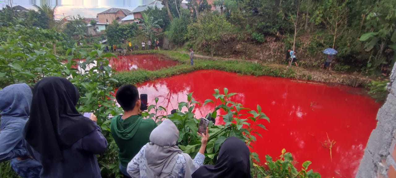 Usai Hujan Deras, Kolam Warga di Pagar Alam Mendadak Memerah, Warga Heboh