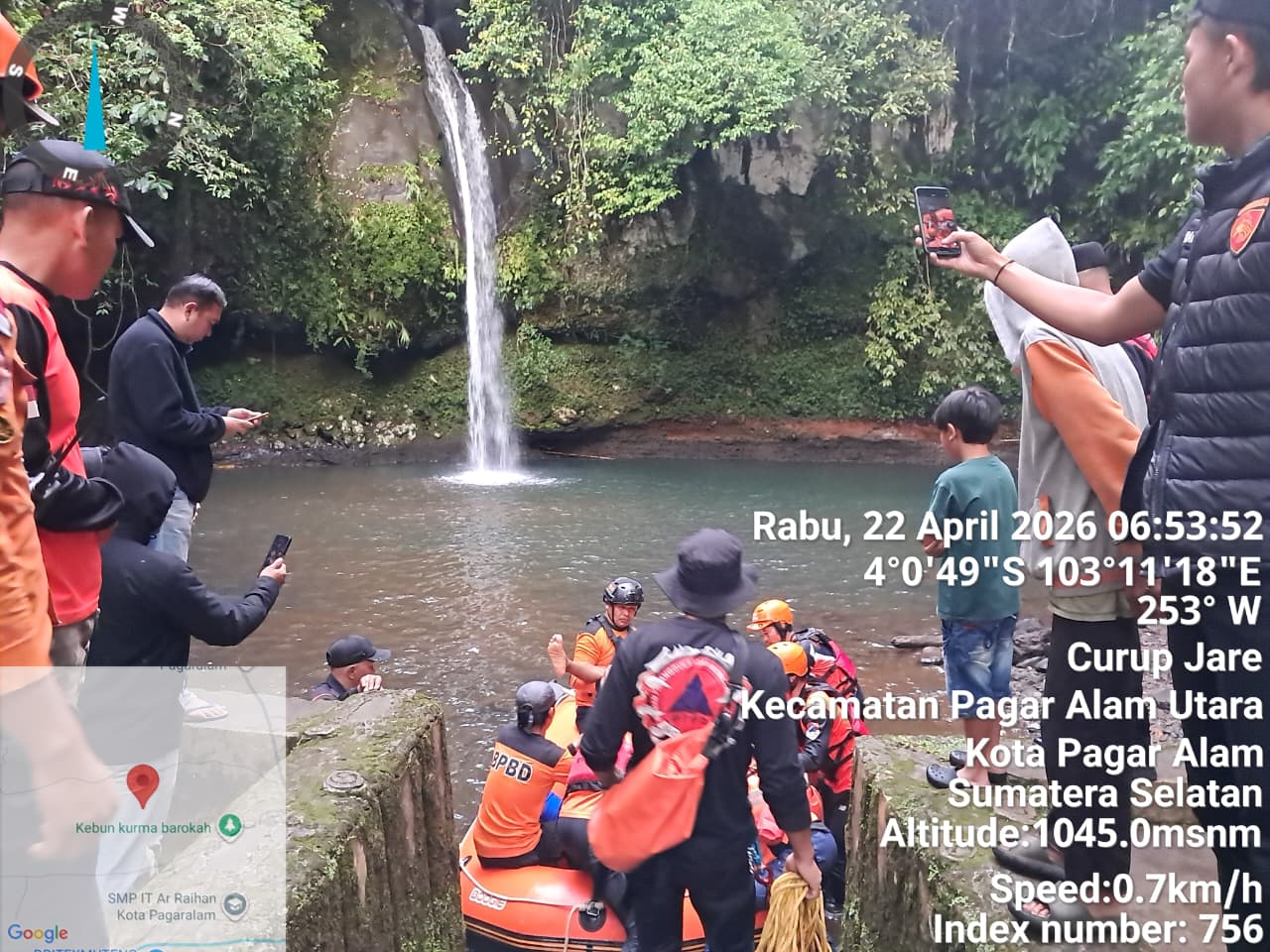 Pemuda Asal Lahat Ditemukan Tewas Tenggelam di Wisata Curup Mangkok Pagar Alam