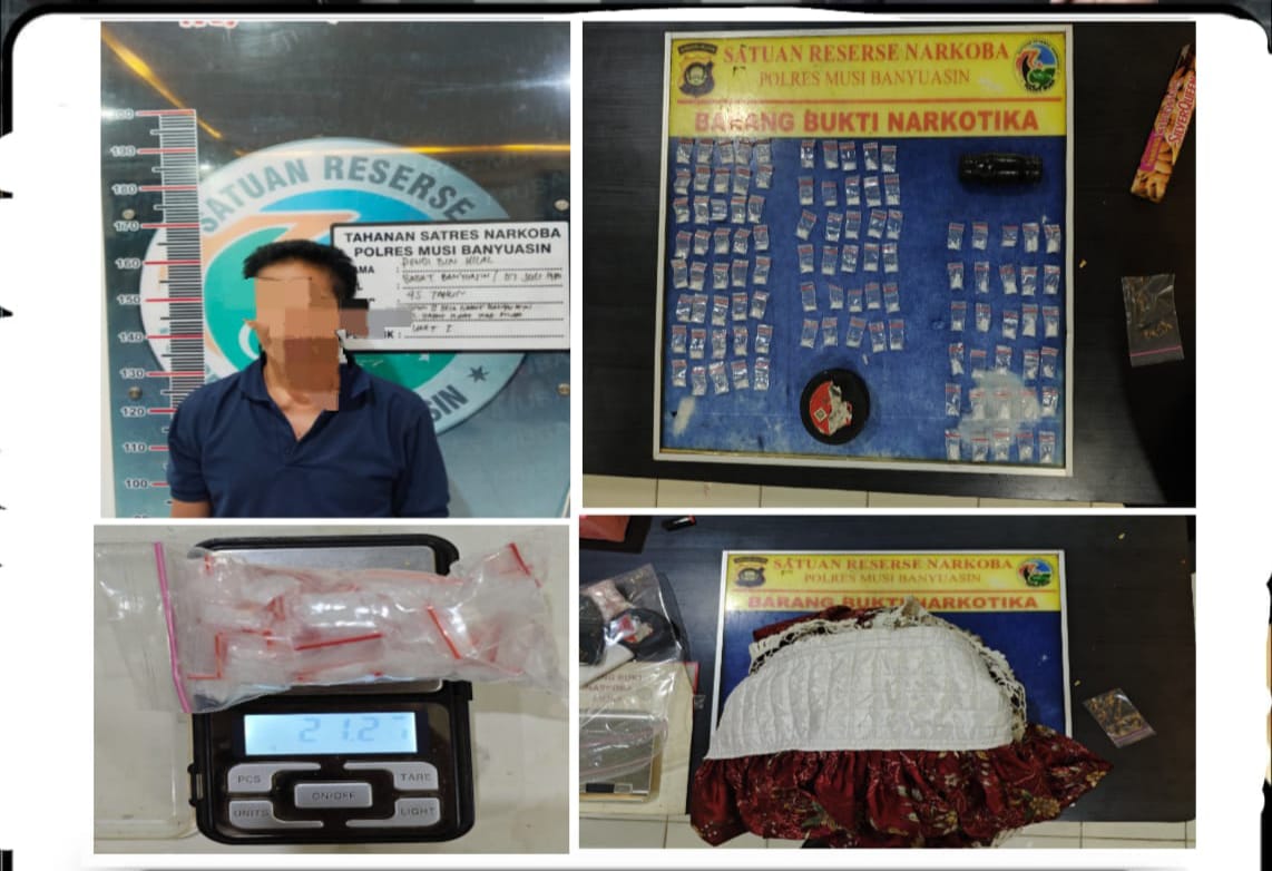 Digerebek di Babat Banyuasin, Pengedar Sabu Tak Berkutik Saat Polisi Temukan Ratusan Paket Narkoba