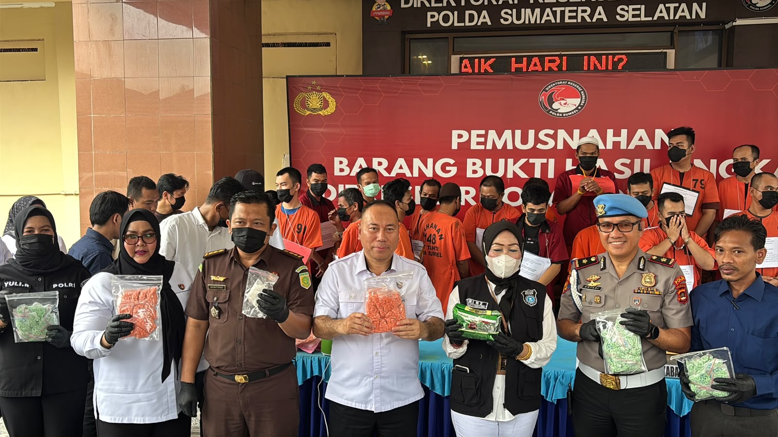 Polda Sumsel Hancurkan Barang Bukti Narkotika Hasil 20 Kasus, Peredaran Gelap Digagalkan