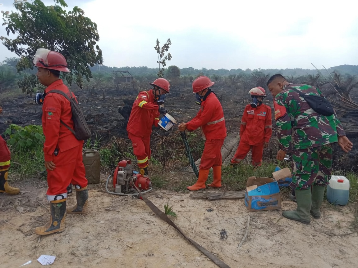 BPBD Muba Kerahkan Personel Gabungan Padamkan Karhutla di Sungai Medak