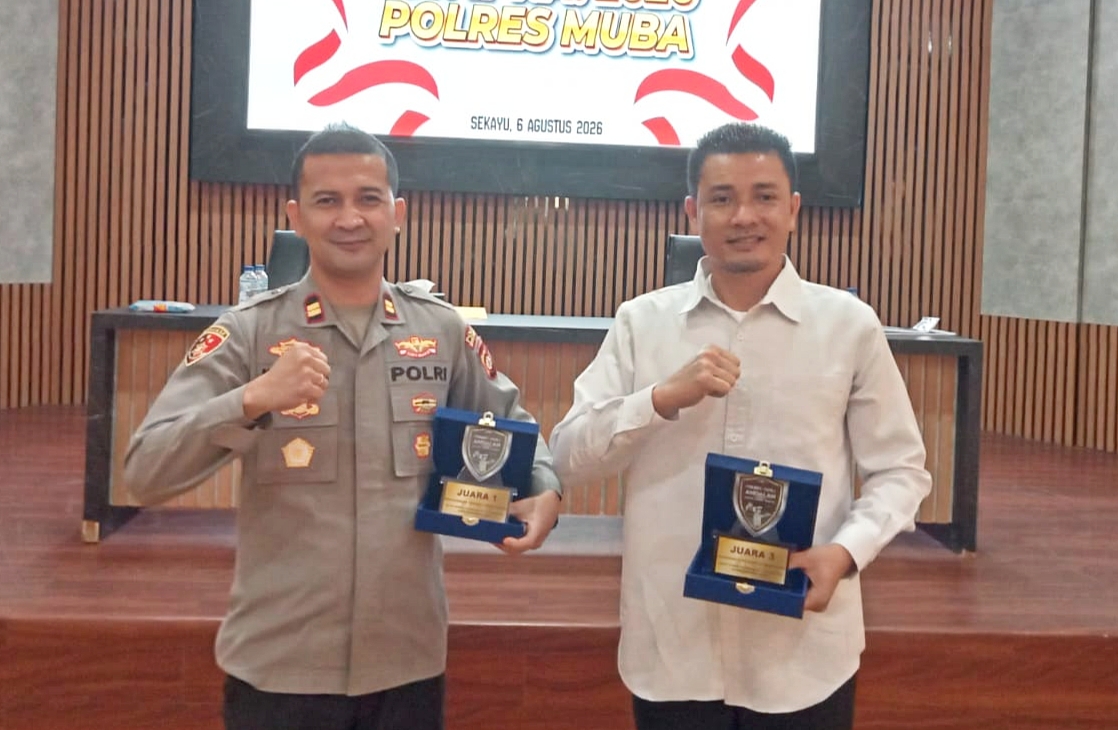 Polsek Lalan Sabet Juara Penyelesaian Perkara Pidana dan Verifikasi Hotspot Karhutla