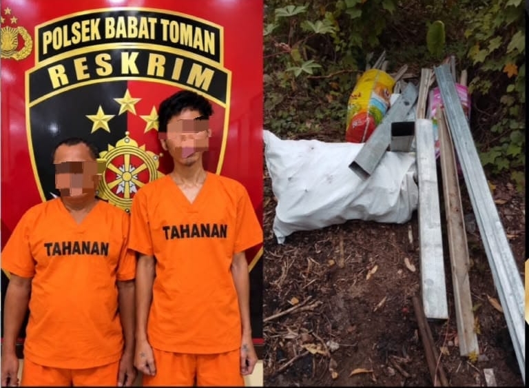 Dijual ke Pengepul Rongsokan, Dua Pelaku Pencurian Besi Baja Ringan Ditangkap